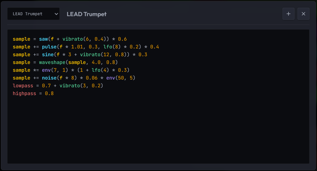 XSDAW Instrument DSL — code-driven synthesizer